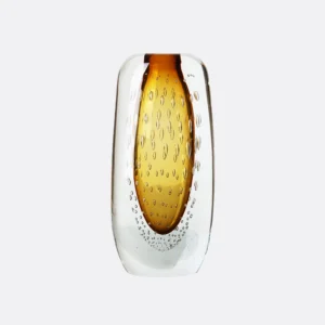 Amber Bubble glass vase-A
