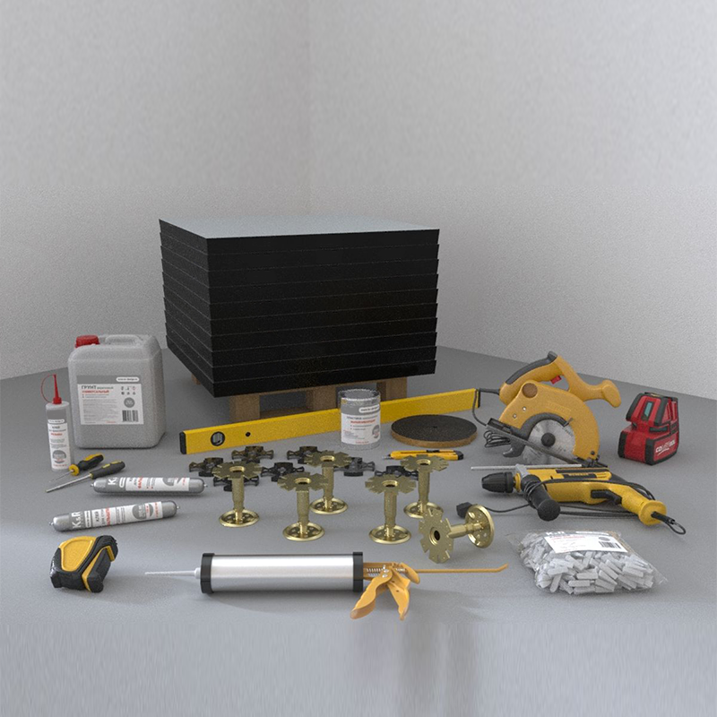 рендер деталей фальшпола